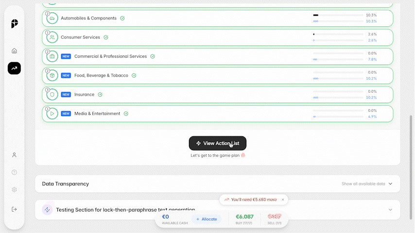 Actionable recommendations